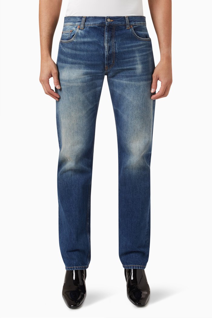 Straight-leg Jeans in Denim, Blue