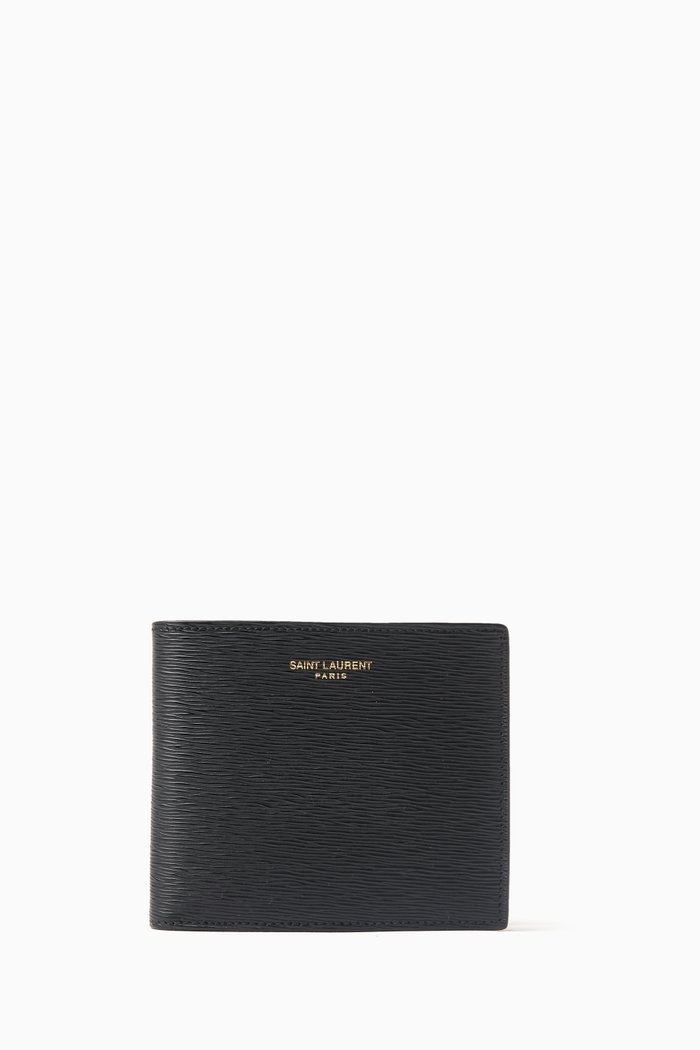 

East/West Billfold Wallet in Ripple-embossed Leather, Black