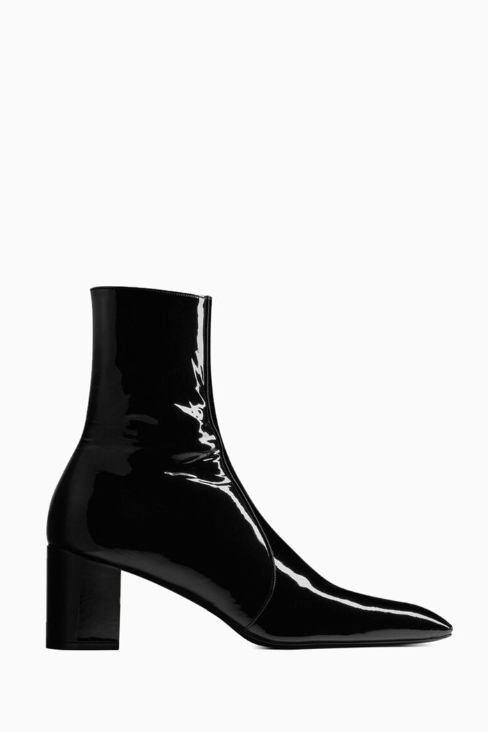 

XIV Zipped 70 Ankle Boots in Patent Leather, Black