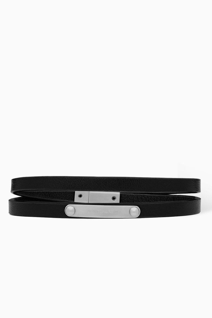 

Double-wrap ID Bracelet in Leather, Black