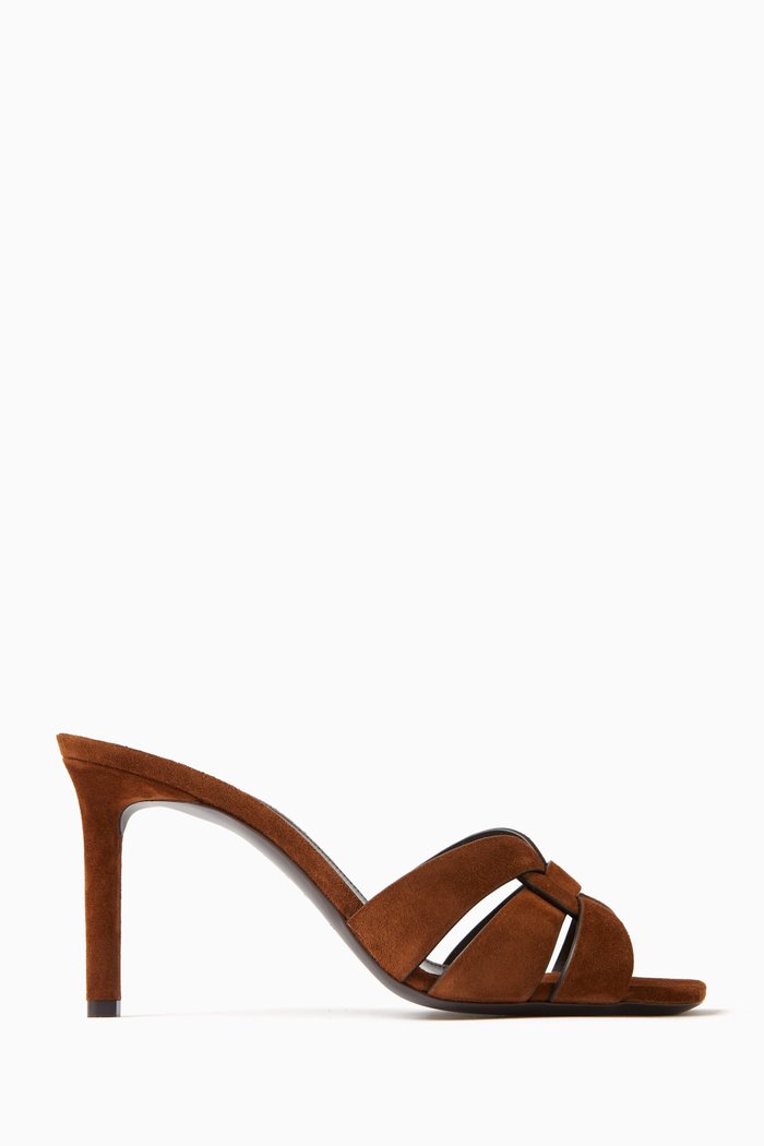Tribute 85 Mules in Suede, Brown