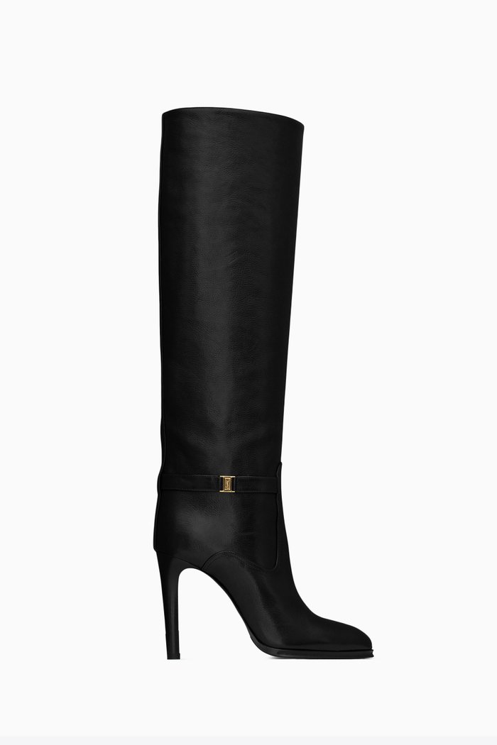 

Diane Knee-high Boots in Grained Leather, Black