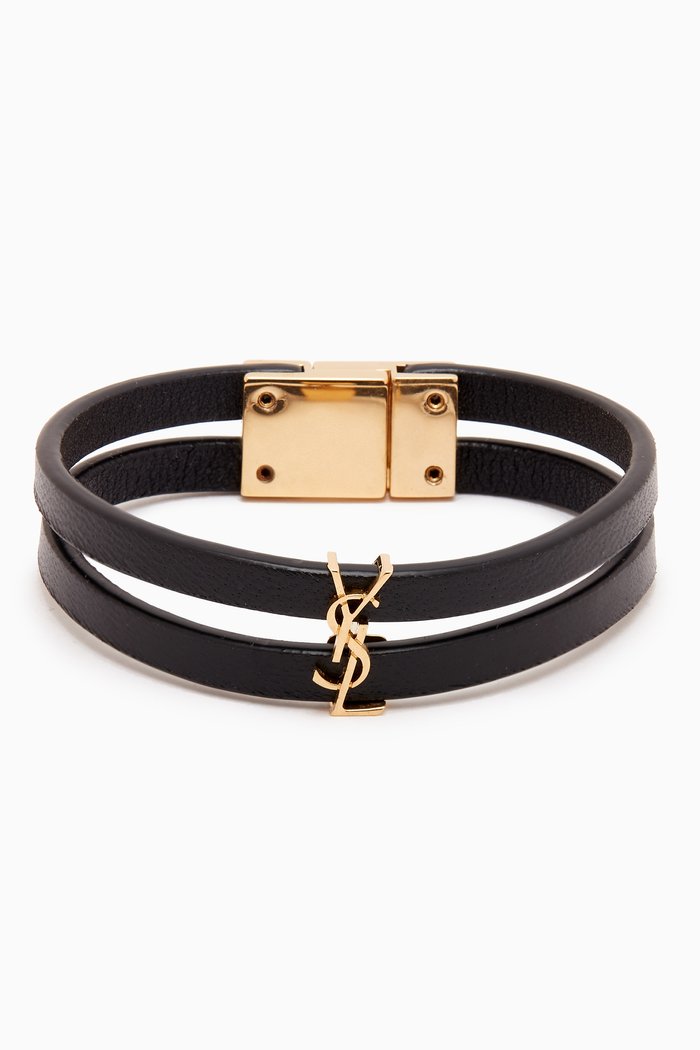 

Cassandre Double-strand Bracelet in Leather, Black