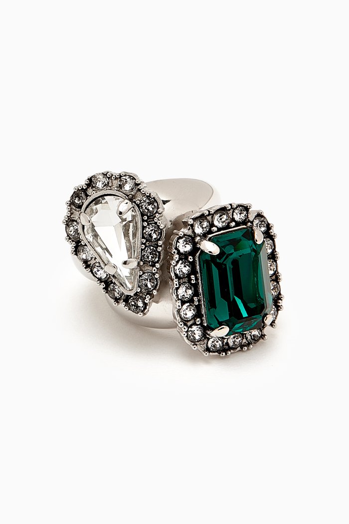 

You & Me Emerald Princess Ring in Metal, Silver