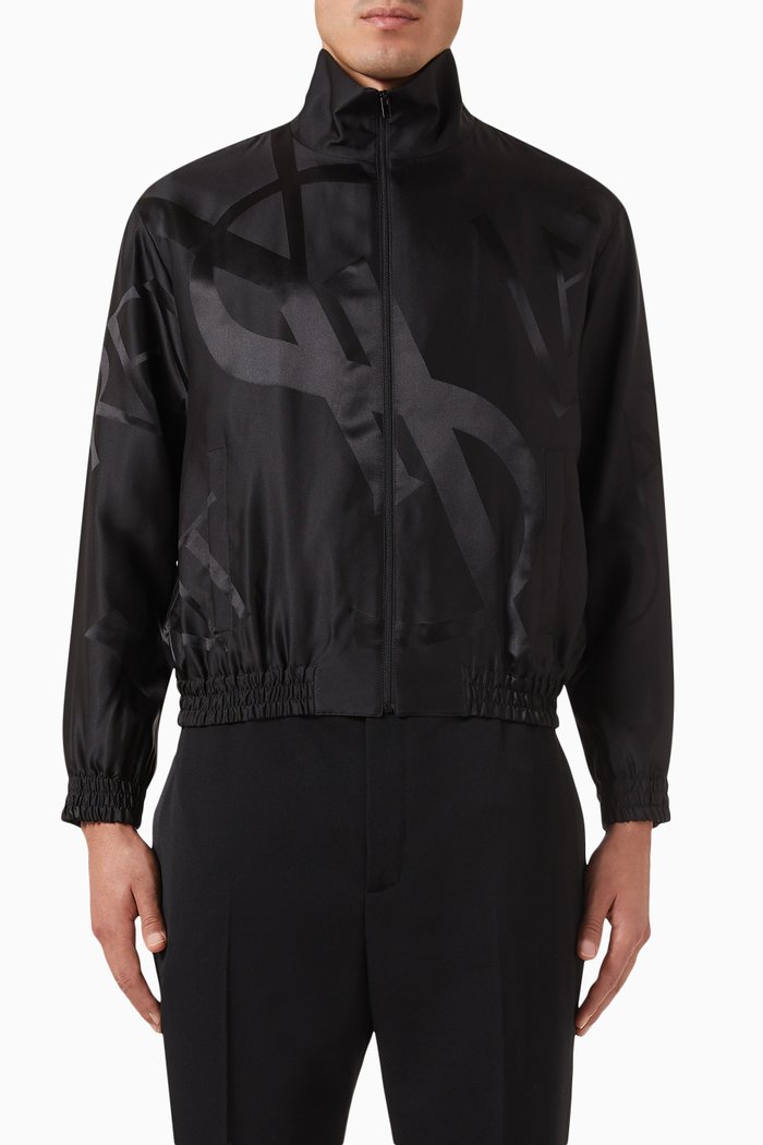 Cassandre Teddy Jacket in Silk-twill, Black