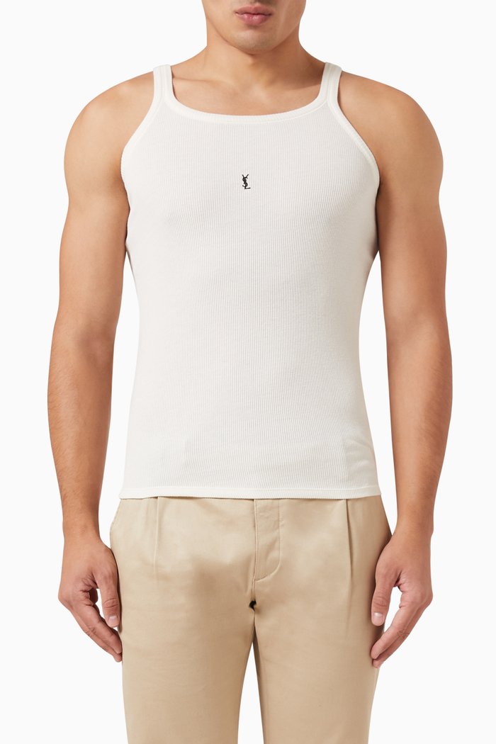 

Cassandre Tank-top in Organic Cotton, White