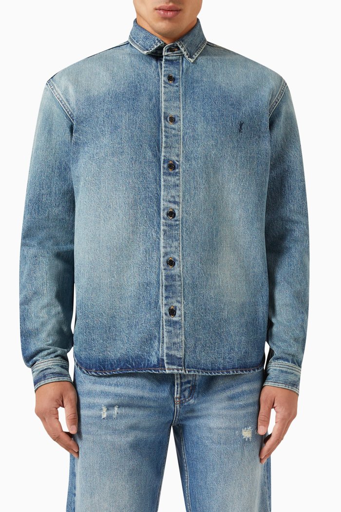 

Cassandre Oversized Shirt in Denim, Blue