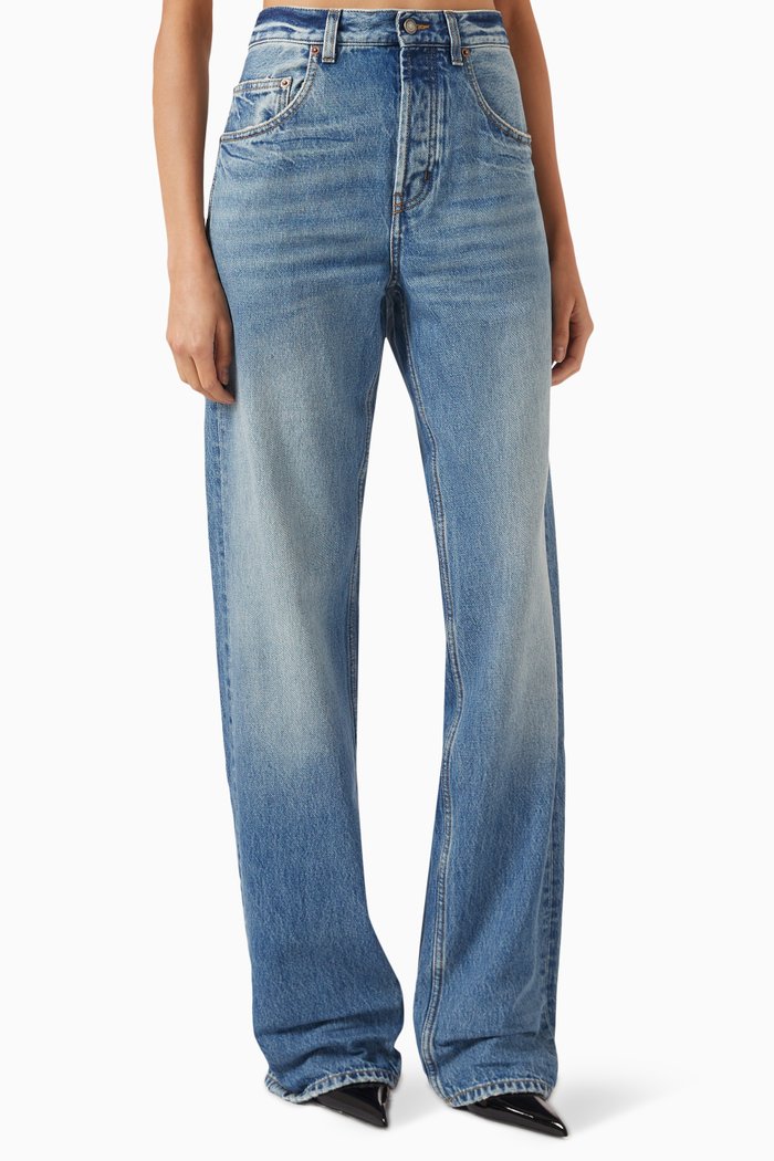 

Long Extreme Baggy Jeans in Denim, Blue