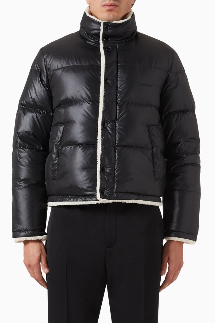 

Logo Down Puffer Jacket in Nylon, Black
