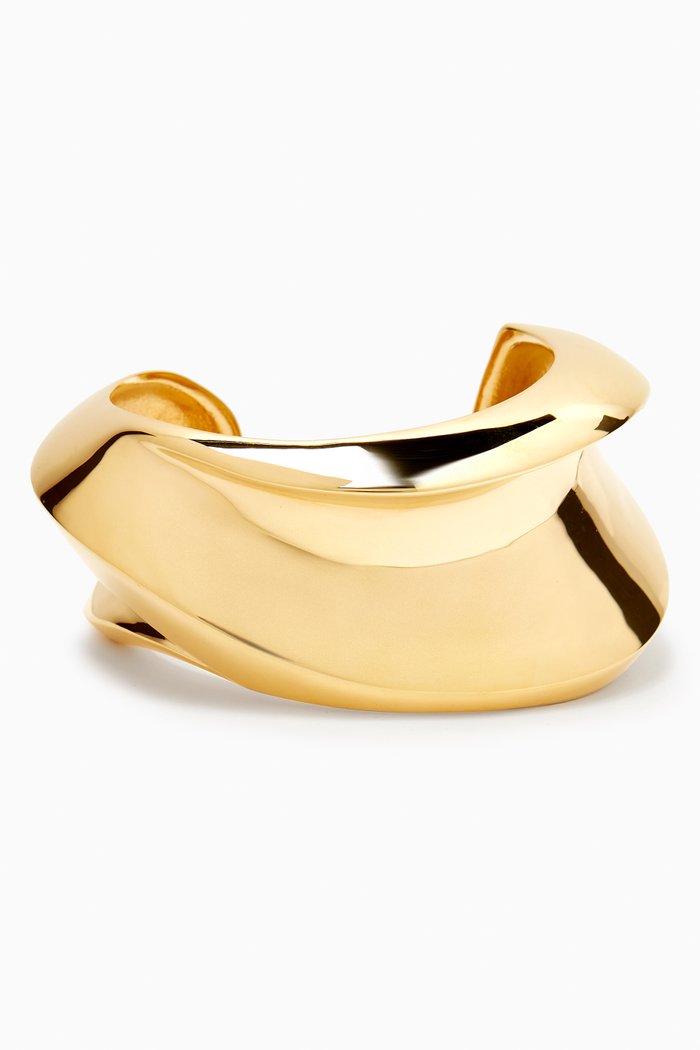 Twist Cuff Bracelet in Metal, Gold