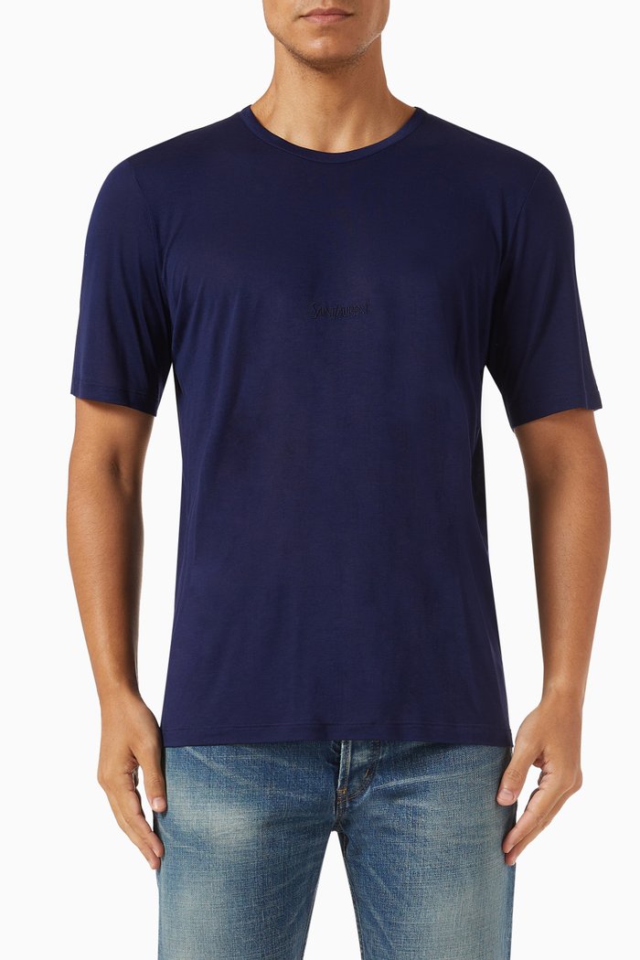 

Logo T-shirt in Viscose, Blue