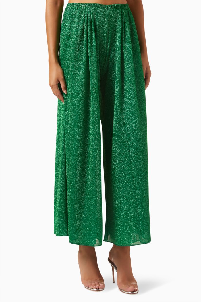 

Lumière Wide-leg Pants in Lurex, Green