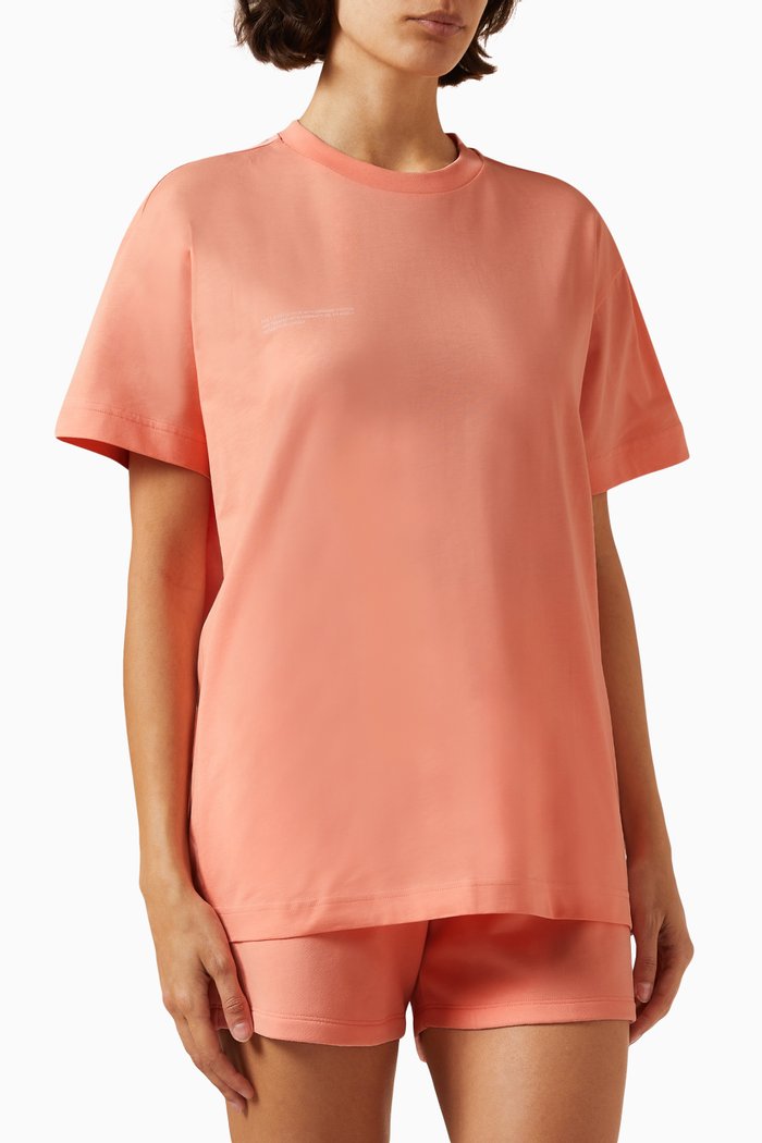 

Logo Print T-shirt in Organic Cotton, Pink