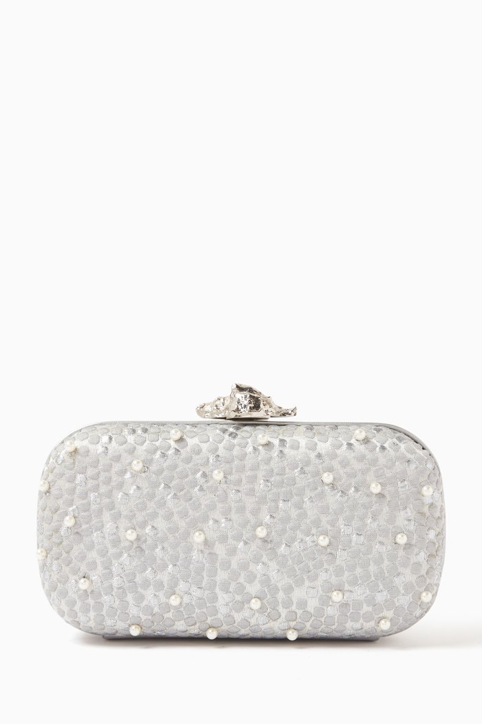 

Murex Bubbles Clutch in Silk, Silver