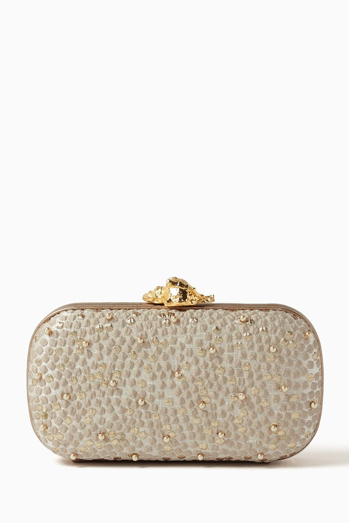 

Murex Bubbles Clutch in Silk, Gold
