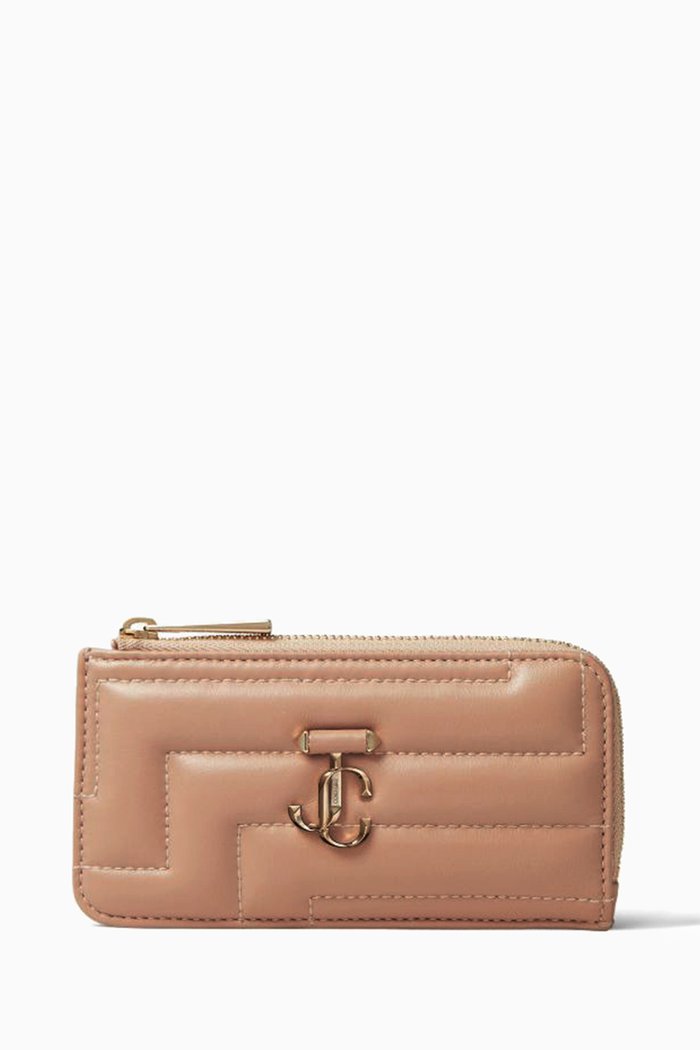 Lise-Z Card Holder in Quilted Nappa Leather, Pink