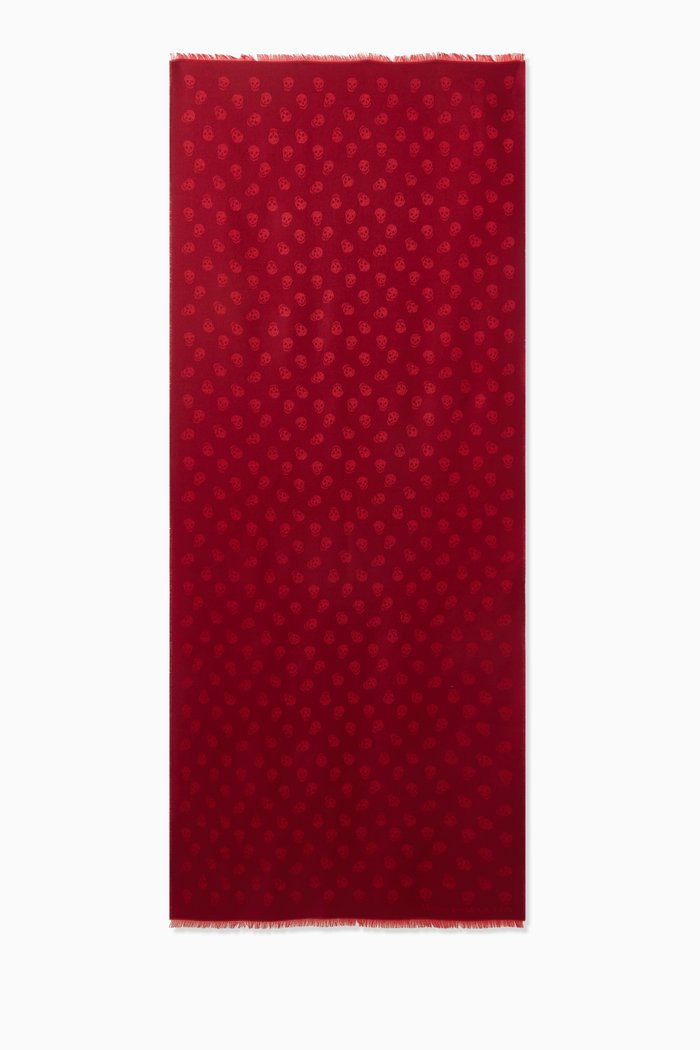 

Reversible Skull Scarf in Wool-blend, Red