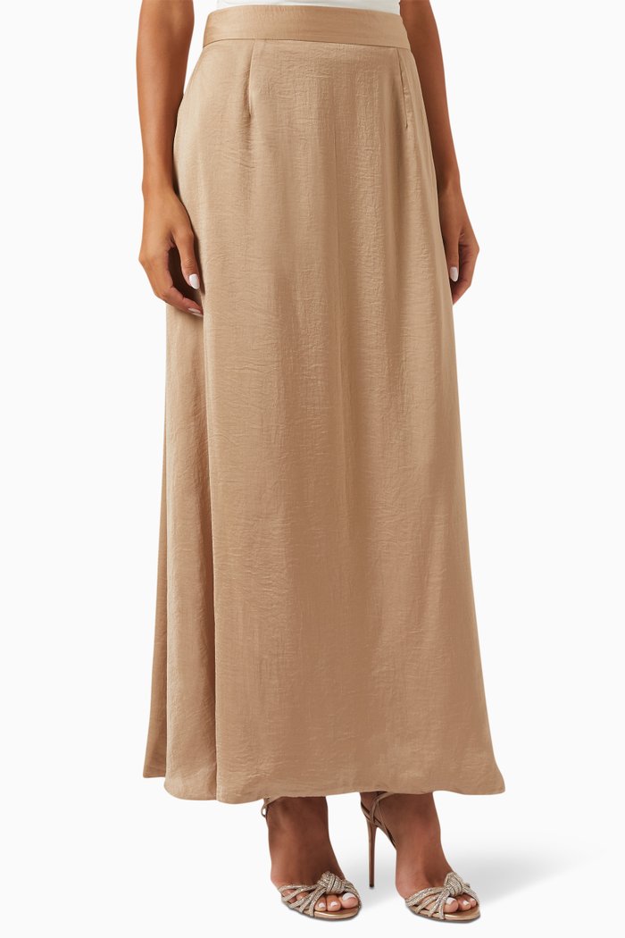 

Maxi Skirt in Velvet Satin, Neutral
