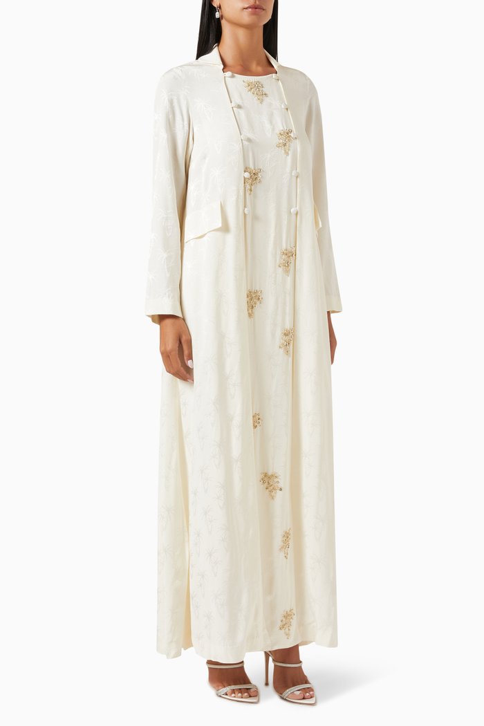 

Palm Tree Coat in Jacquard, Neutral