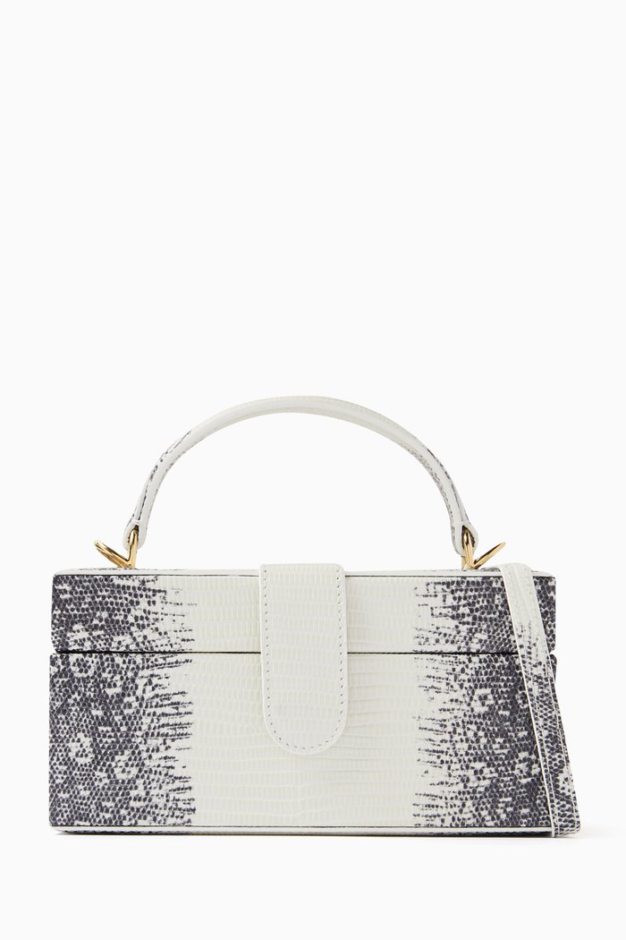 Portia Himalayan Bag in Lizard Leather, White
