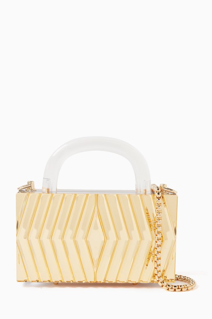 

Lena Top-handle Bag in Acrylic, Gold