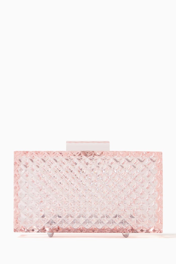 

Crystal Cut Blush Clutch in Acrylic, Pink