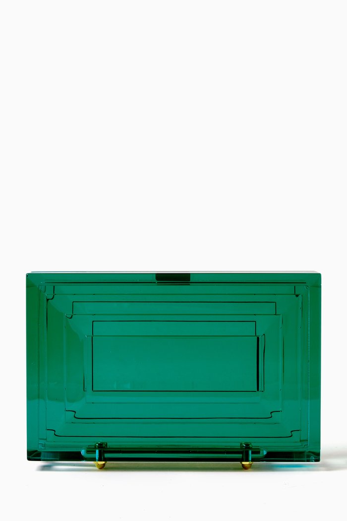 

Leora Emerald Clutch in Acrylic, Green