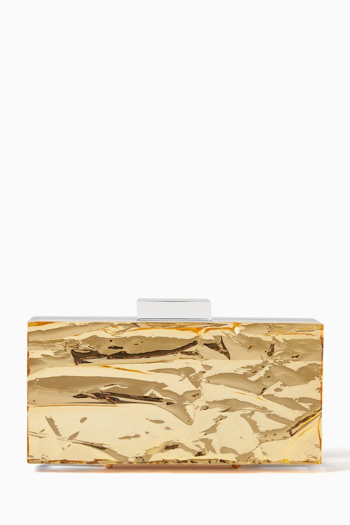 

Crushed Ice Clutch in Acrylic, Gold