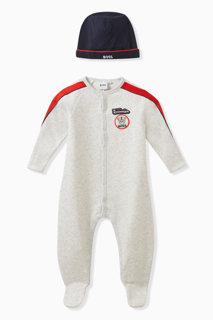 

Racing-motif Gift Set in Cotton, Grey