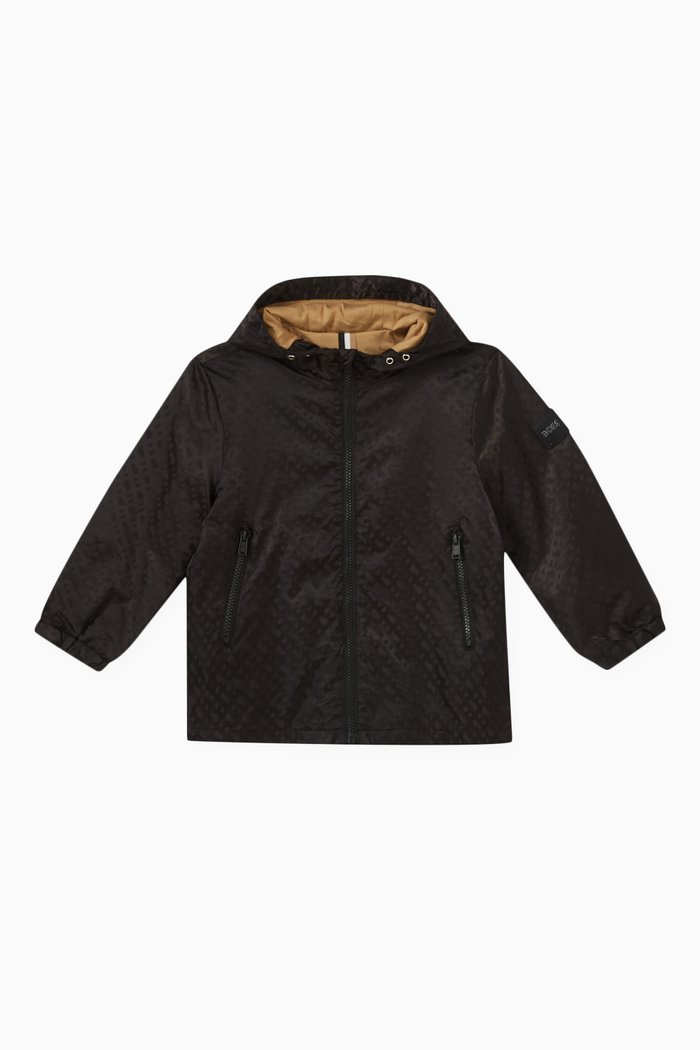 Logo-print Windbreaker in Nylon, Black