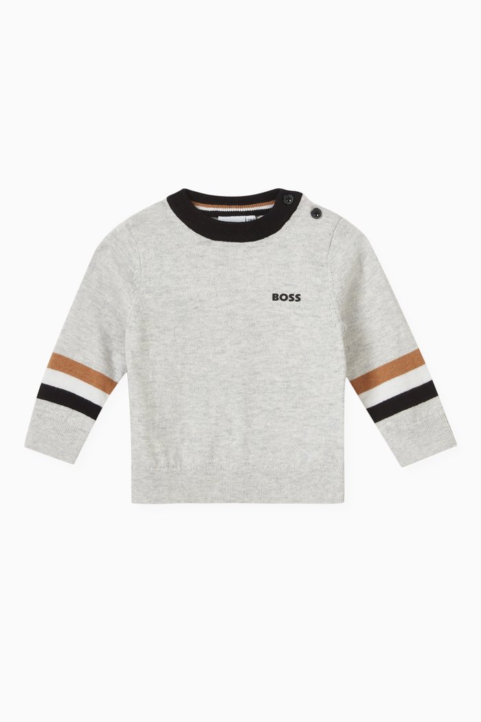 

Logo Stripe Sweatshirt in Cotton-blend, Grey
