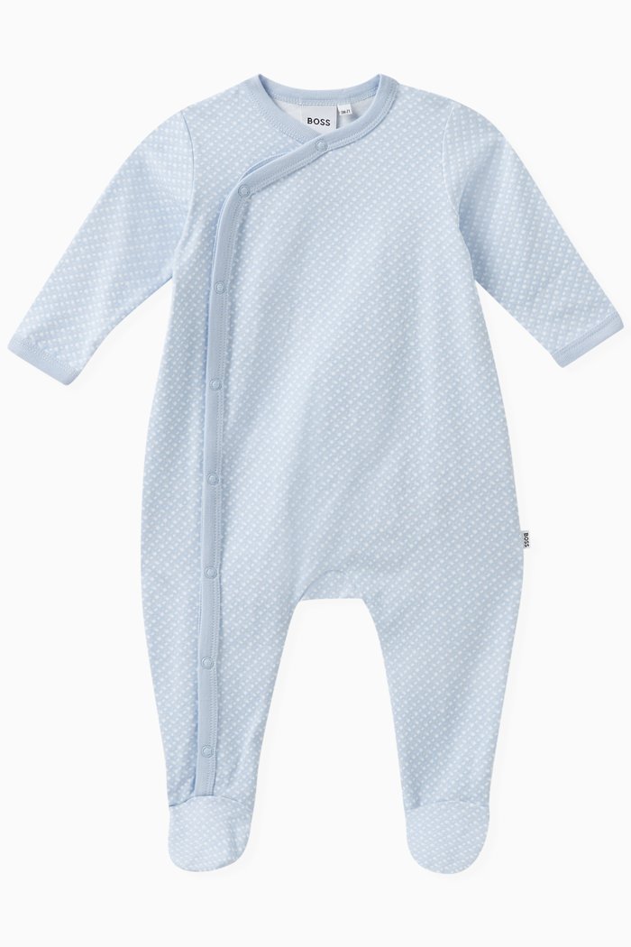 

Logo Print Sleepsuit in Cotton, White