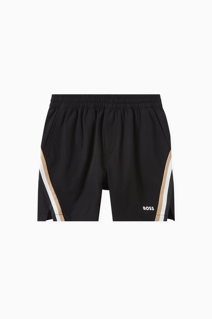 

Striped Detail Shorts, Black
