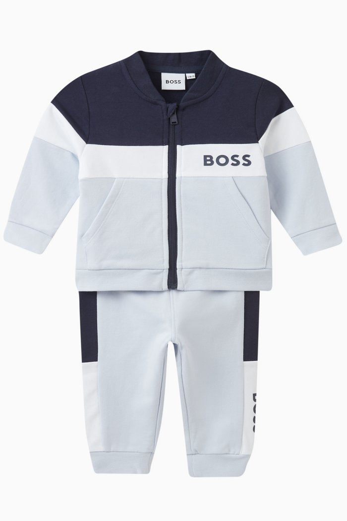 

Colour-block Tracksuit in Cotton, Blue