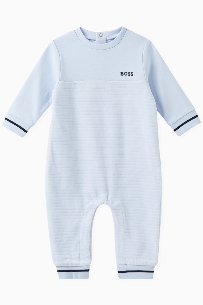 

Logo-embroidered Romper in Cotton-blend, Blue
