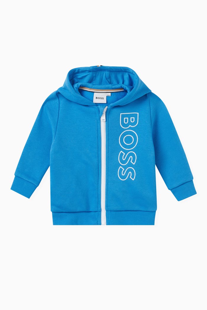 

Logo-print Hoodie in Cotton, Blue