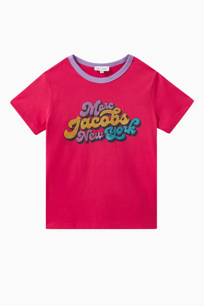 

Logo Print T-shirt in Cotton, Pink