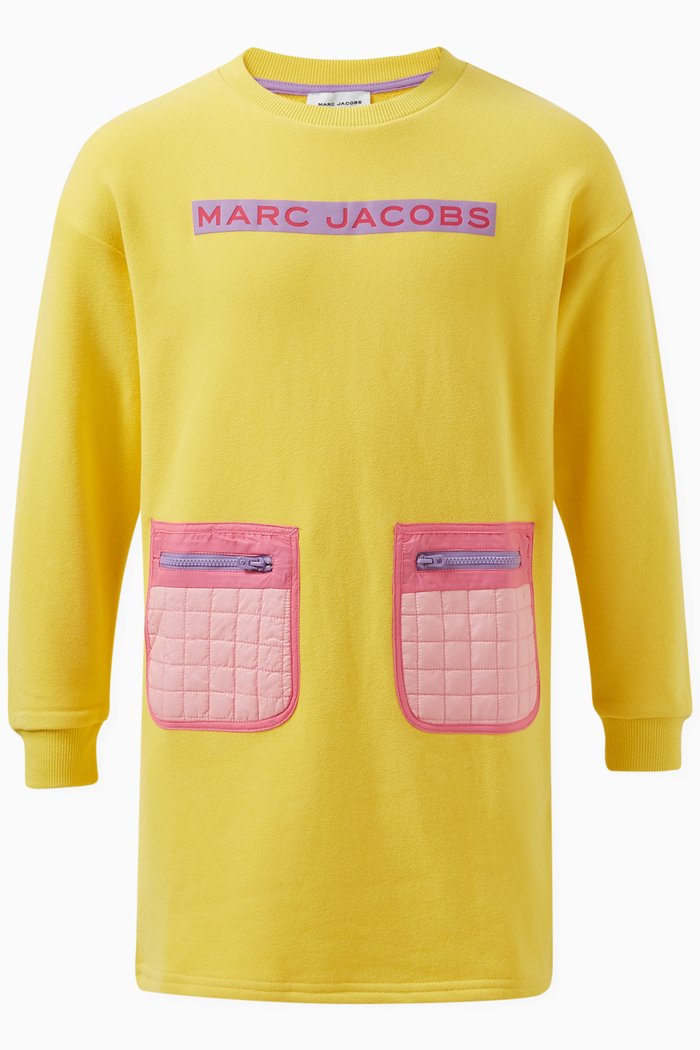 

Pocket Illustration Dress in Cotton, Yellow