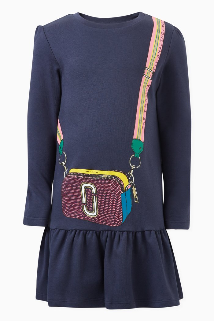 

Snapshot Bag Illustrated Dress in Cotton, Colourless