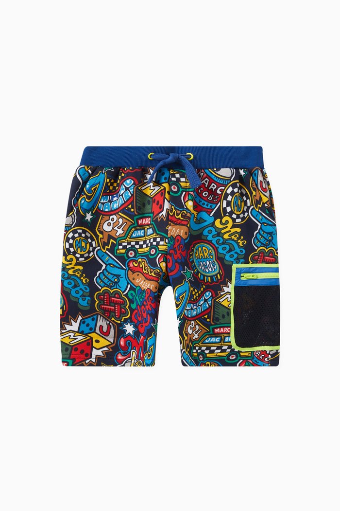 

Printed Bermuda Shorts in Cotton Blend, Colourless
