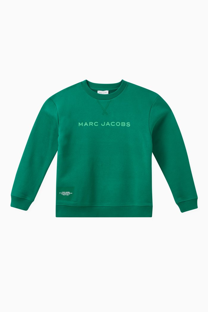

Logo Print Sweatshirt in Cotton Blend, Green