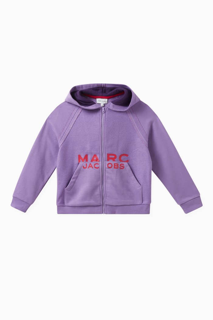 Logo Hoodie in Cotton Blend, Purple