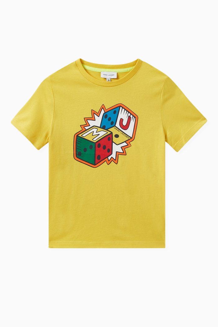 

Graphic Print T-shirt in Cotton, Yellow