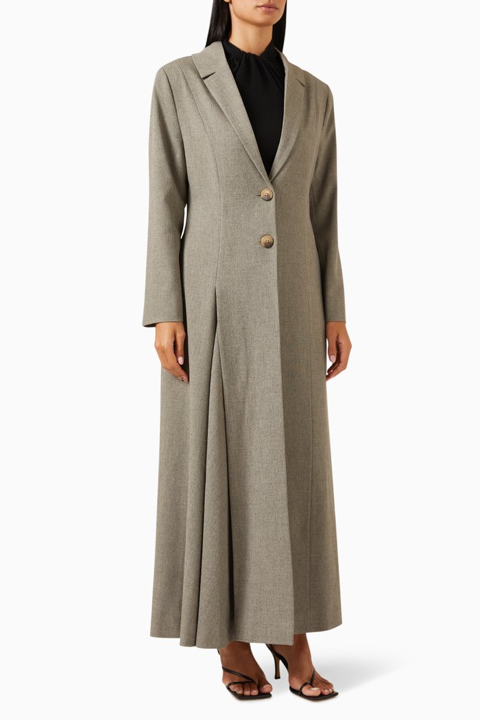 

Rawan Long Blazer in Twill, Grey