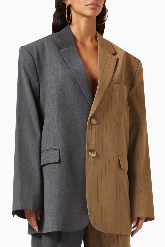 

Zelda Two-tone Blazer in Wool-blend, Multicolour