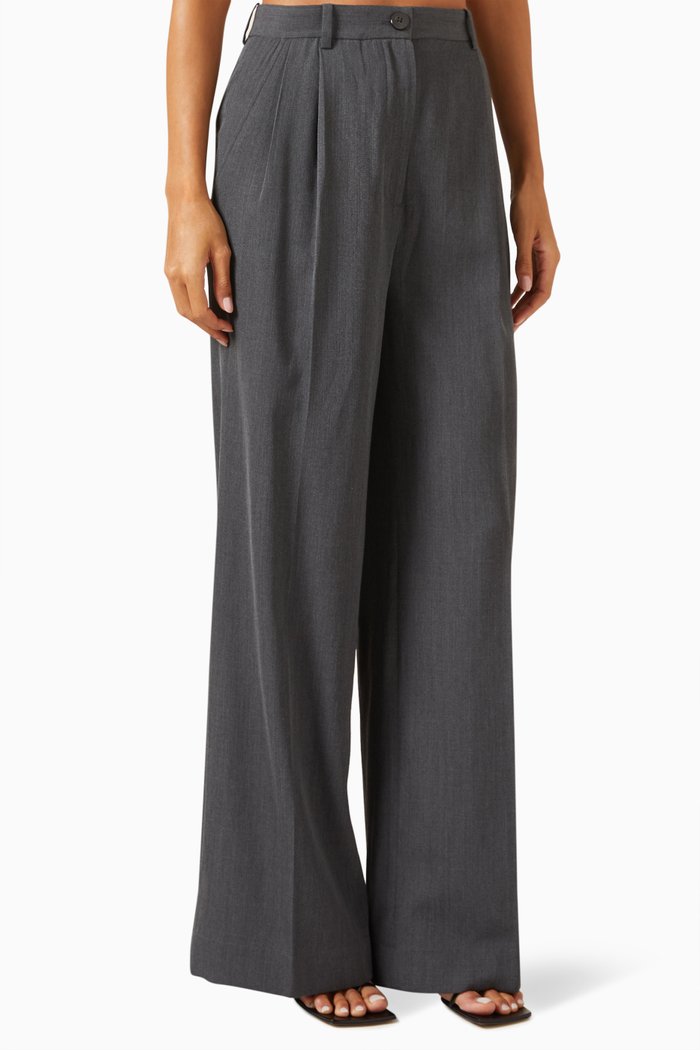 

Mani Straight-fit Pants in Wool-blend Twill, Grey