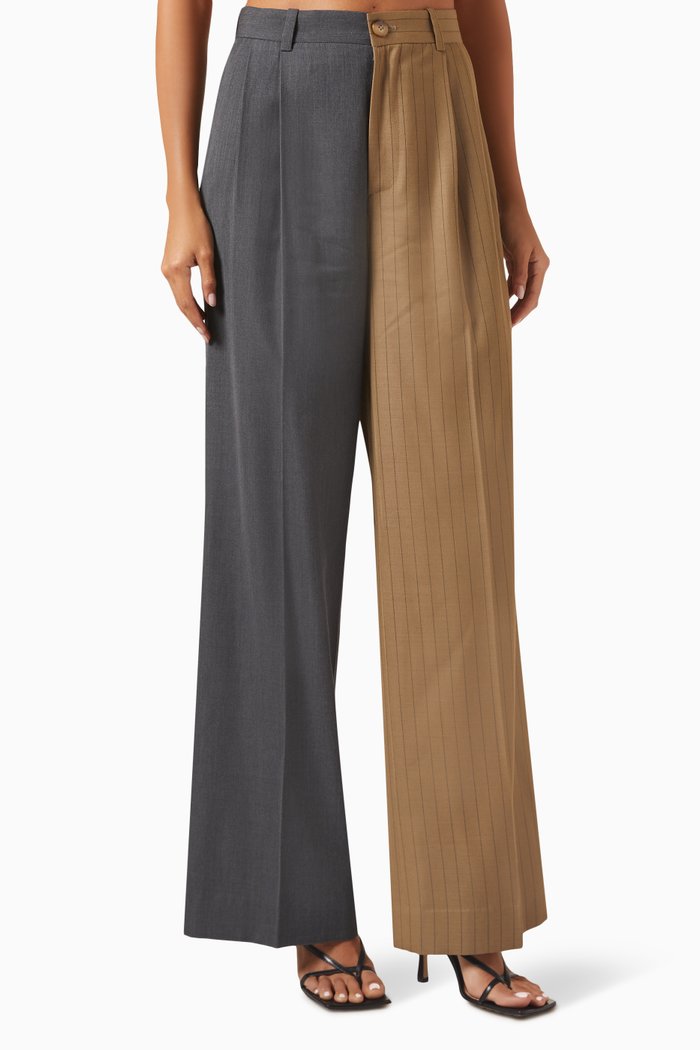 

Zelda Two-tone Pants in Wool, Multicolour