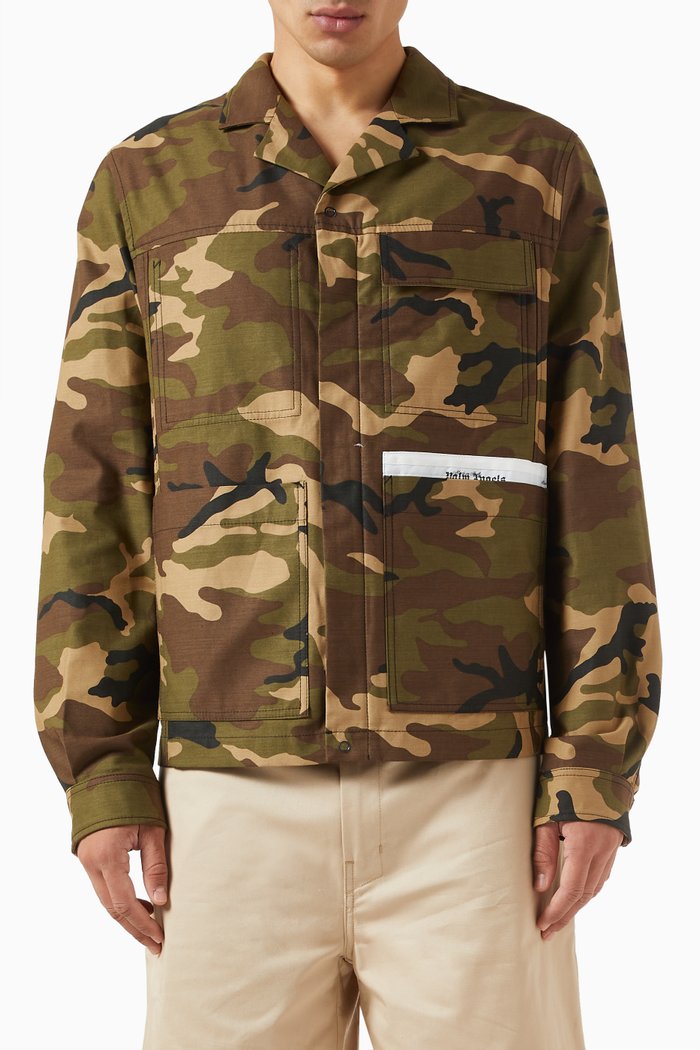 

Sartorial Logo Camo Work Jacket in Cotton, Multicolour
