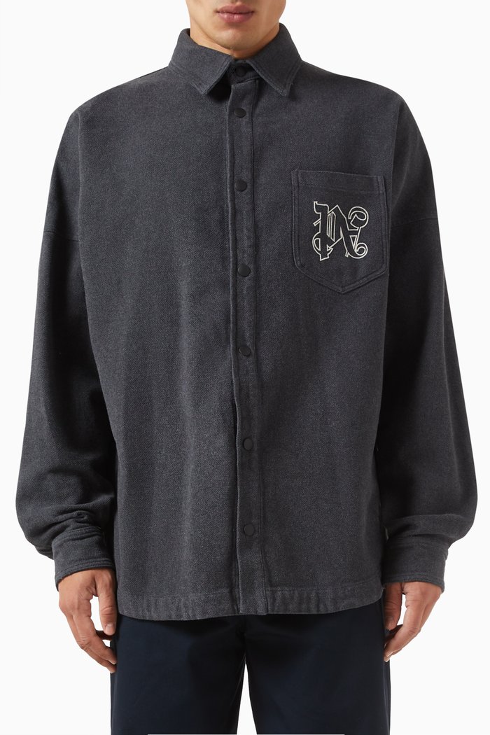 

Monogram Overshirt in Cotton, Grey