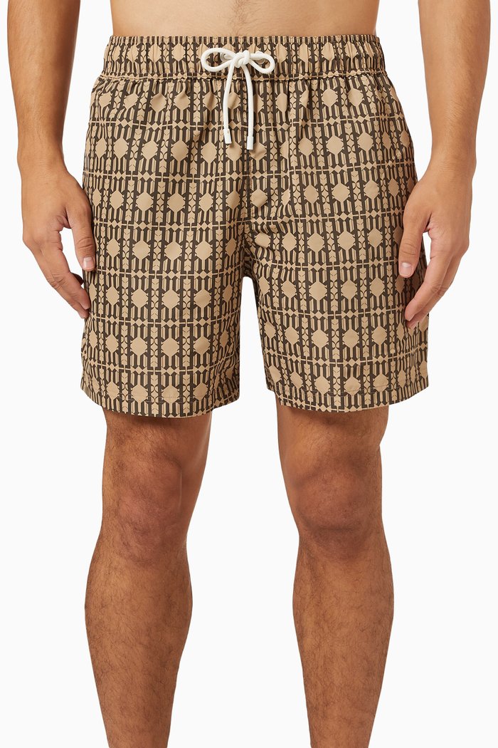 

All-over Monogram Swim Shorts, Neutral